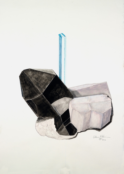 Aquamarine on Smokey Quartz, Mt. Antero, CO